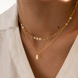 Sterling Silver and 14K Gold Personalized Engraved Initial Charm Pendant Necklace