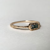 Sterling Silver Natural Moss Agate  Ring with Opal, Blue Topaz, Baguette, and Cubic Zirconia