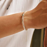 Sterling Silver Personalized Photo Projection with Curb Chain Bracelet