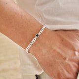 Sterling Silver Personalized Photo Projection with Curb Chain Bracelet