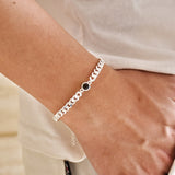 Sterling Silver Personalized Photo Projection with Curb Chain Bracelet
