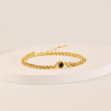 Sterling Silver Personalized Photo Projection with Curb Chain Bracelet