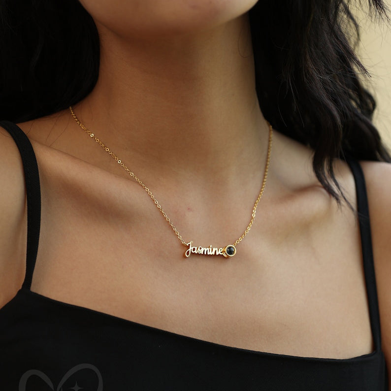 Sterling Silver Personalized Projection Pendant Necklace