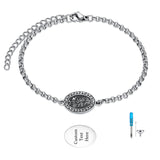 Sterling Silver 12-Month Birth Flower Urn Bracelet for Ashes