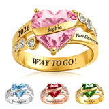 Sterling Silver Personalized High School Class Ring for Women