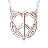 Sterling Silver Peace Sign Pendant Necklace