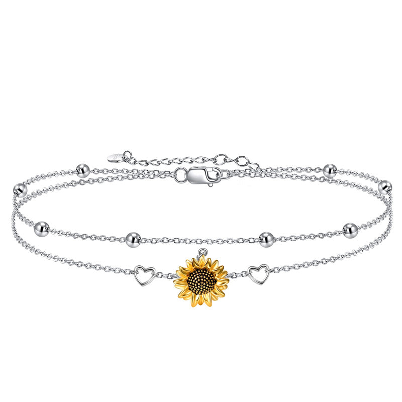 Sterling Silver Sunflower Bracelet