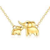 14k Yellow Gold Elephant Pendant Necklace