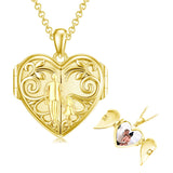 10K Gold Personalized Photo Father Daughter Pendant Necklace