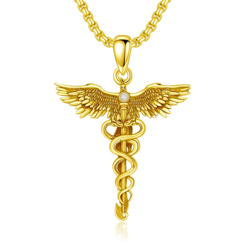 Sterling Silver Caduceus Phoenix RN Pendant Necklace RN Nurse Graduation Gift