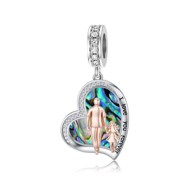 Sterling Silver Father Daughter Mother Daughter Charm Beads
