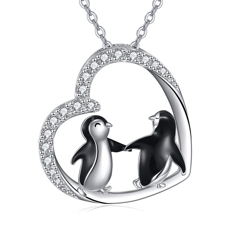 Sterling Silver Penguin Pendant Necklace