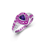 Sterling Silver Personalized Class Ring Graduation Ring for Women