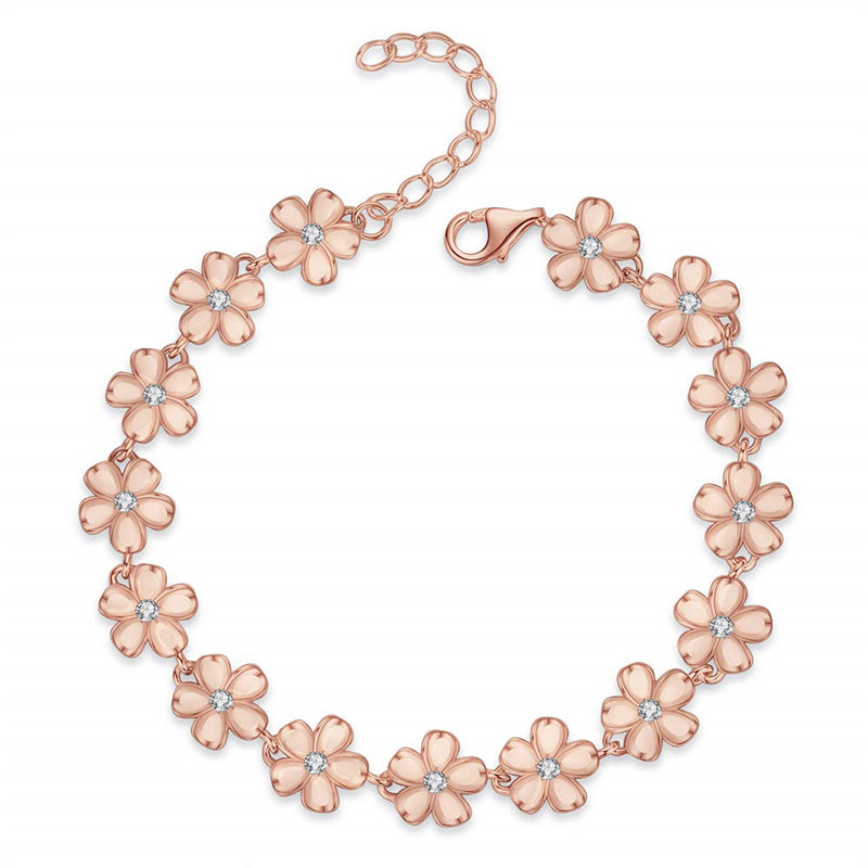 Sterling Silver Daisy Flower Bracelet