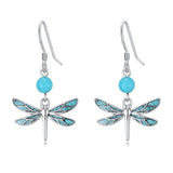 Sterling Silver Turquoise Owl Dragonfly Butterfly Hummingbird Dangle Earrings