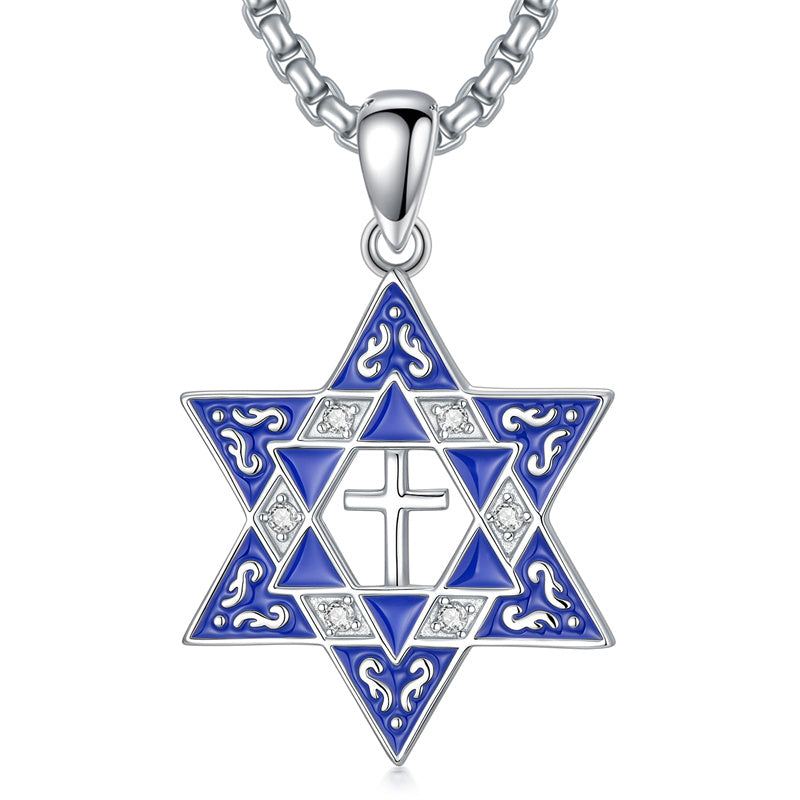 Sterling Silver Star of David, Evil Eye, Tree of Life, Cross Lion, Chai Pendant Necklace