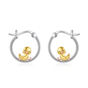 925 Sterling Silver Duck  Earrings Hypoallergenic Cute Animal Jewelry Gifts for Women Girls