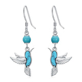 Sterling Silver Turquoise Owl Dragonfly Butterfly Hummingbird Dangle Earrings