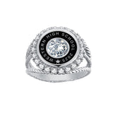 Sterling Silver Personalized Birthstone Engraved   Graduation Class Ring for Women