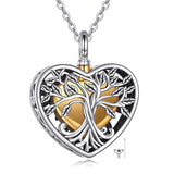 Sterling Silver Tree of Life Urn Necklaces Abalone Opal Shell Cremation Jewelry for Ashes