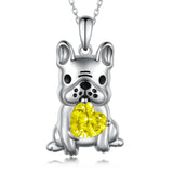 Sterling Silver French Bulldog Pendant Necklace
