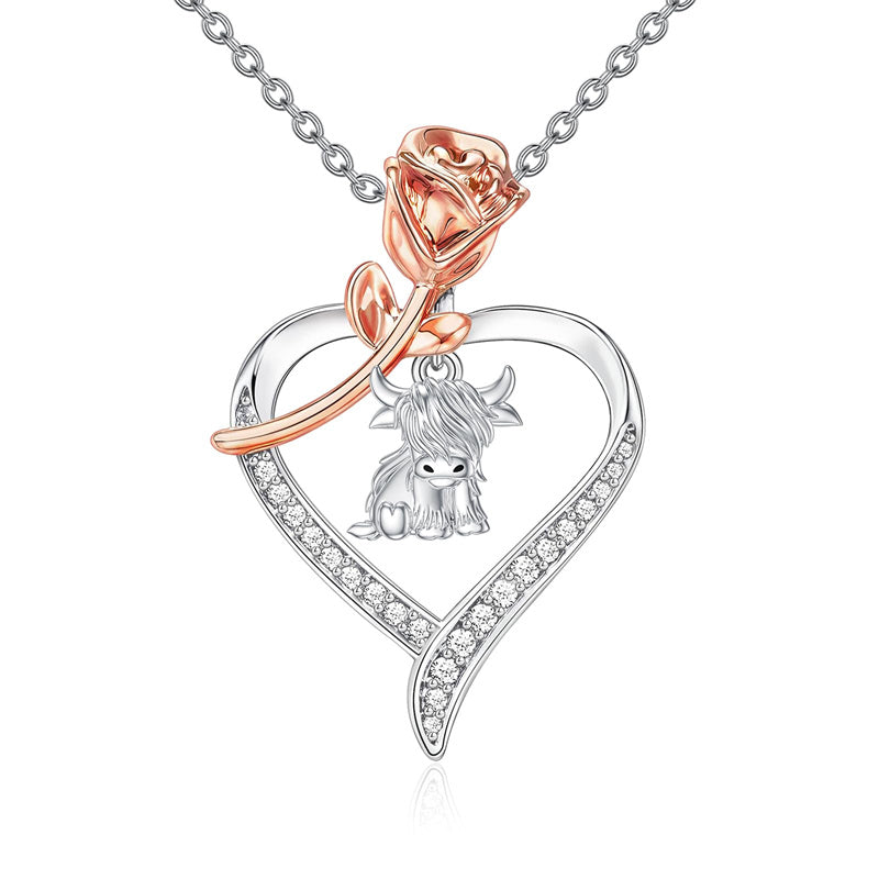 Sterling Silver Highland Cow Necklace