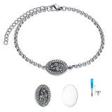 Sterling Silver 12-Month Birth Flower Urn Bracelet for Ashes