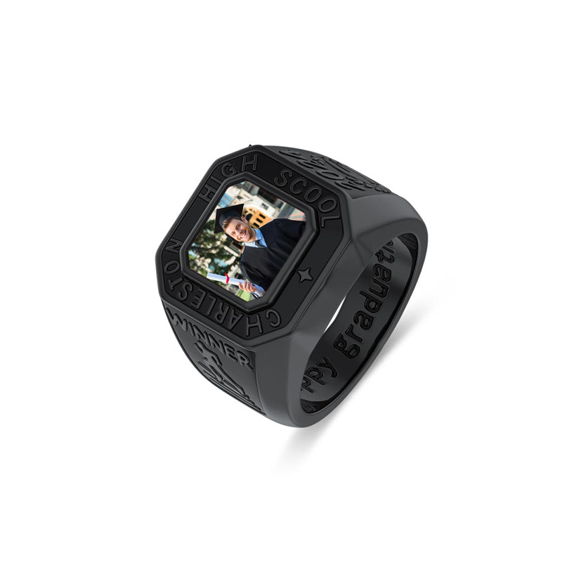 Sterling Silver Fully Personalized High School College Class Ring Graduation Ring