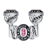 Sterling Silver Personalized Birthstone Engraved  2025 Graduation Class Ring for Women