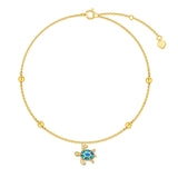 14K Gold Sea Turtle Single Layer Anklet