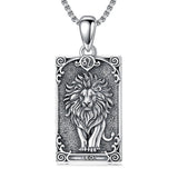 Sterling Silver Tarot Card 12 Zodiac Sign Pendant Necklace