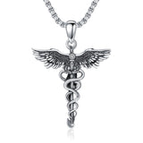 Sterling Silver Caduceus Phoenix RN Pendant Necklace RN Nurse Graduation Gift
