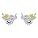 Sterling Silver Octopus Raccoon Highland Cow Goat Guinea Pig Zebra Stud Earrings