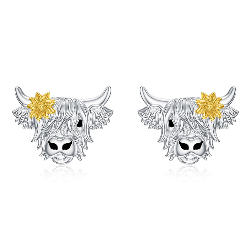 Sterling Silver Octopus Raccoon Highland Cow Goat Guinea Pig Zebra Stud Earrings