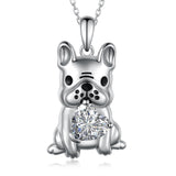 Sterling Silver French Bulldog Pendant Necklace