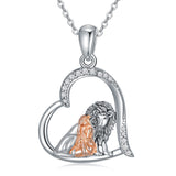 Sterling Silver Horse and Girl Pendant Necklace