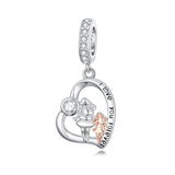 Sterling Silver Father Daughter Mother Daughter Charm Beads