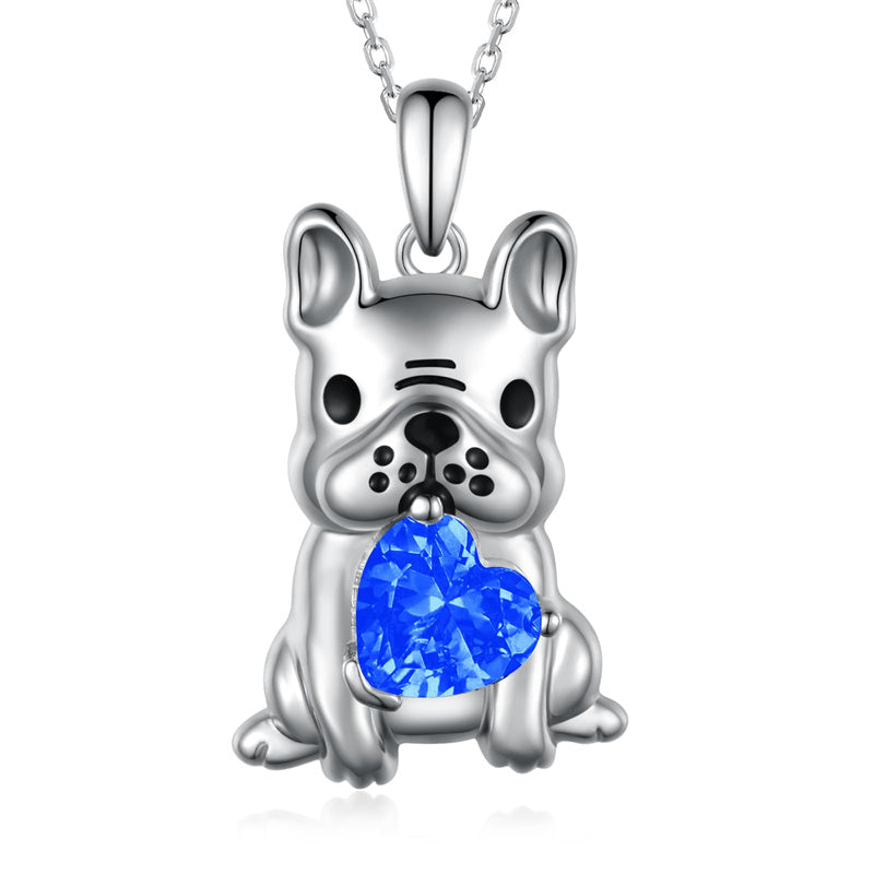 Sterling Silver French Bulldog Pendant Necklace