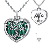 Sterling Silver Tree of Life Urn Necklaces Abalone Opal Shell Cremation Jewelry for Ashes