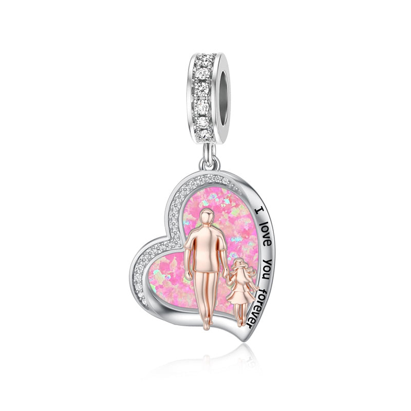 Sterling Silver Father Daughter Mother Daughter Charm Beads