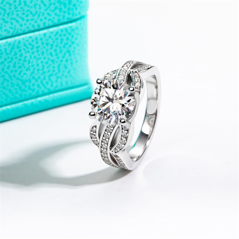 10K 14K 18K Gold Round Cut Moissanite Engagement Wedding Ring