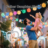 Sterling Silver Personalized Engraved Father-Daughter Charm Beads