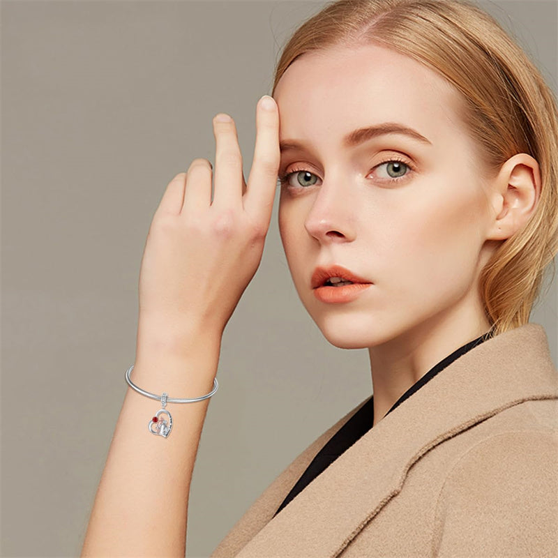 Sterling Silver Father Daughter Mother Daughter Charm Beads