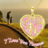 10K Gold Personalized Photo Father Daughter Pendant Necklace