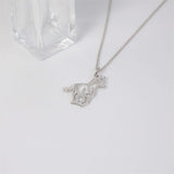 Sterling Silver Horse and Girl Pendant Necklace