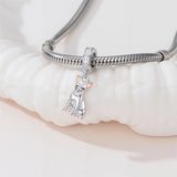 Sterling Silver Cubic Zirconia Yorkshire Boston Terrier Chihuahua Dachshund  Bead Charms