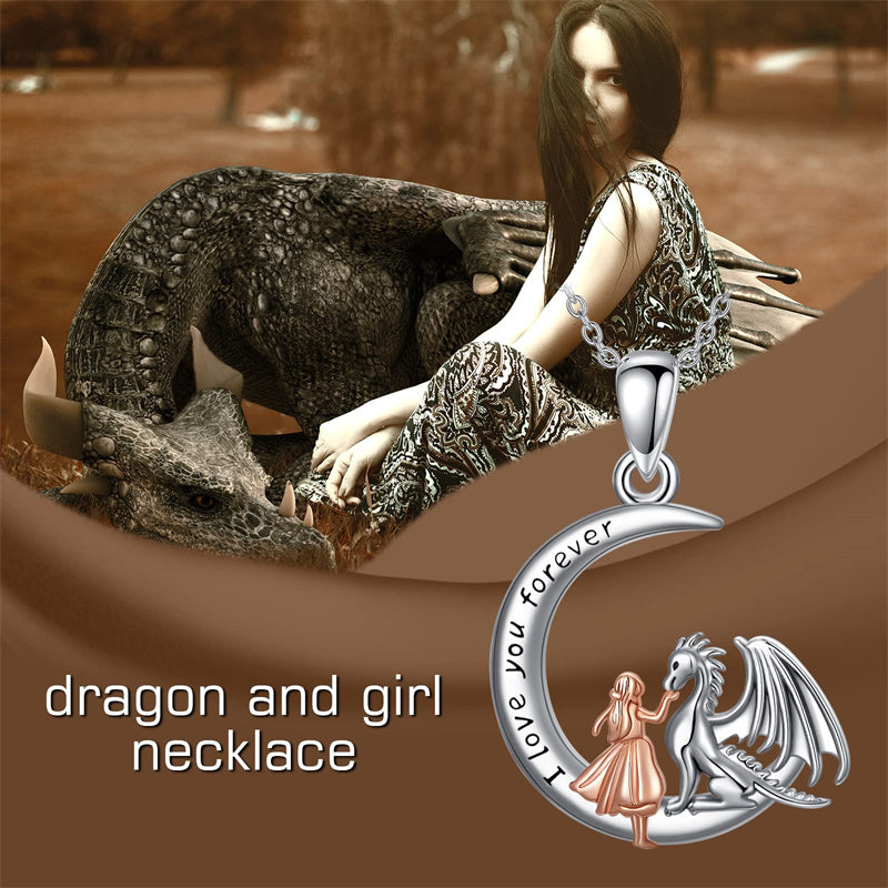 Sterling Silver Horse and Girl Pendant Necklace
