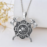 Sterling Silver Firefighter Pendant Necklace