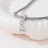 Sterling Silver Cubic Zirconia Yorkshire Boston Terrier Chihuahua Dachshund  Bead Charms