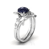 Sterling Silver Natural Moss Agate Blue Sandstone Opal Set Ring